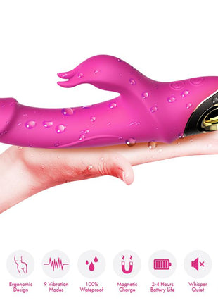 360º Rotation Rabbit vibrator Pink