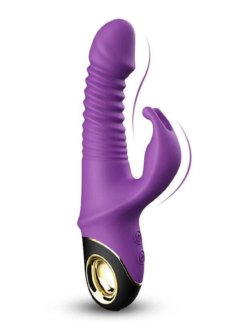 Vibrator with Thrusting and 360º Wiggling Purple