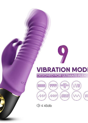 Vibrator with Thrusting and 360º Wiggling Purple