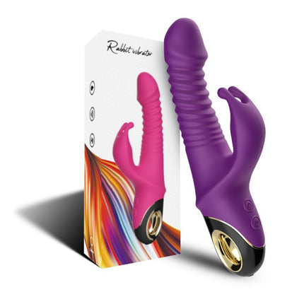 Vibrator with Thrusting and 360º Wiggling Purple