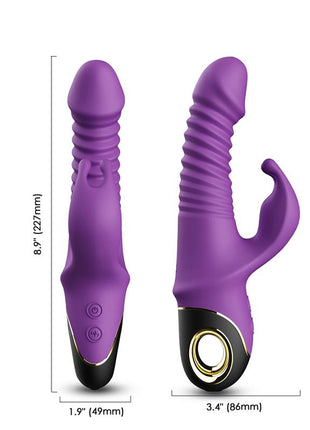 Vibrator with Thrusting and 360º Wiggling Purple
