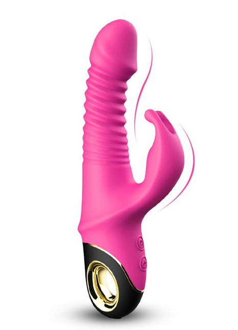 Vibrator with Thrusting and 360º Wiggling Pink