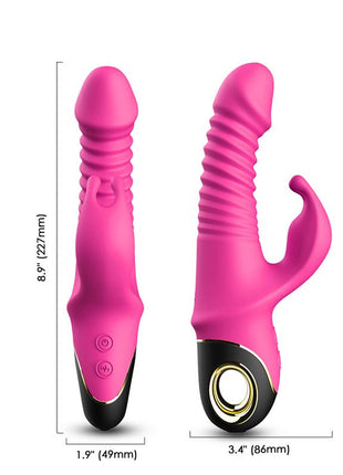 Vibrator with Thrusting and 360º Wiggling Pink