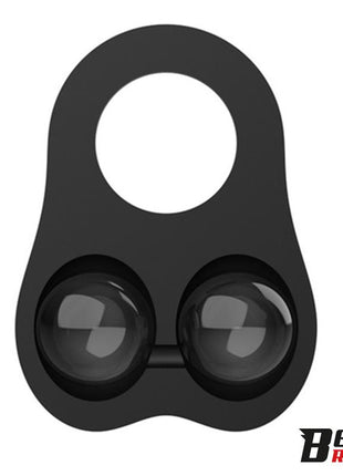 Penis Ring with Glass Balls Liquid Silicone 30 mm
