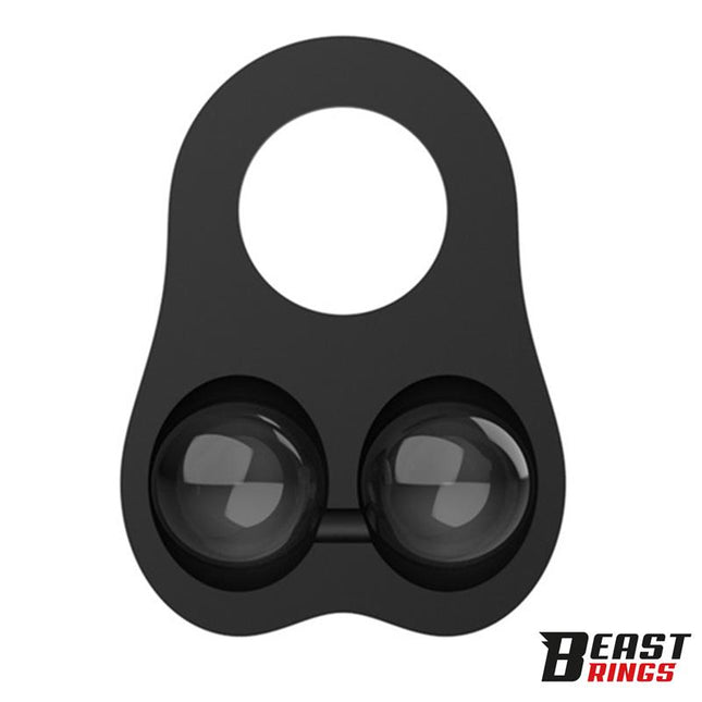 Penis Ring with Glass Balls Liquid Silicone 30 mm