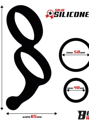Double Penis Ring Solid Silicone 50 40 mm