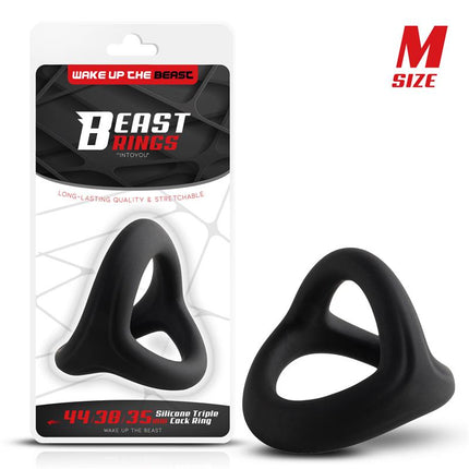 Triple Cock Ring Solid Silicone 44 38 35 mm Size M