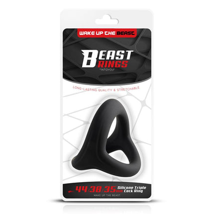 Triple Cock Ring Solid Silicone 44 38 35 mm Size M