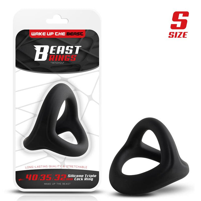 Triple Cock Ring Solid Silicone 40 35 32 mm Size S