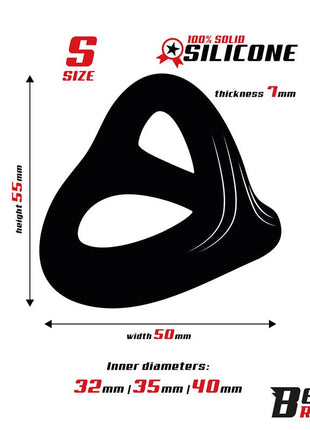 Triple Cock Ring Solid Silicone 40 35 32 mm Size S