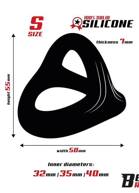 Triple Cock Ring Solid Silicone 40 35 32 mm Size S