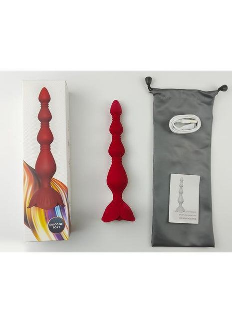 Vibrating Anal Beads with Rose Base