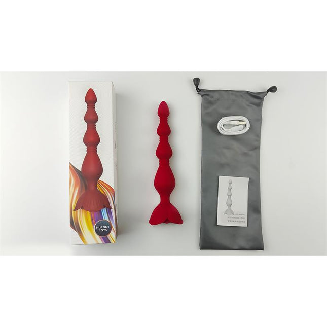 Vibrating Anal Beads with Rose Base