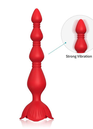 Vibrating Anal Beads with Rose Base