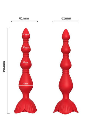 Vibrating Anal Beads with Rose Base