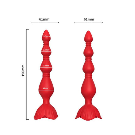 Vibrating Anal Beads with Rose Base