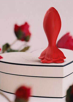 Vibrating anal plug with Rose Base