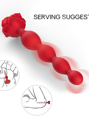 Vibrating Anal Beads with Rose Base