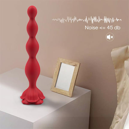 Vibrating Anal Beads with Rose Base