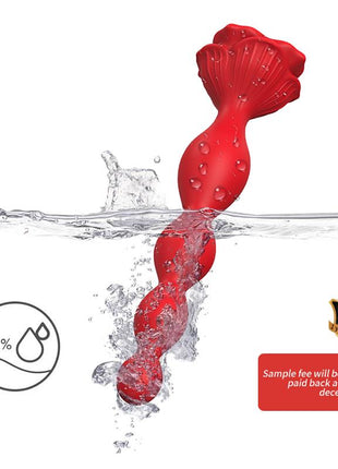 Vibrating Anal Beads with Rose Base