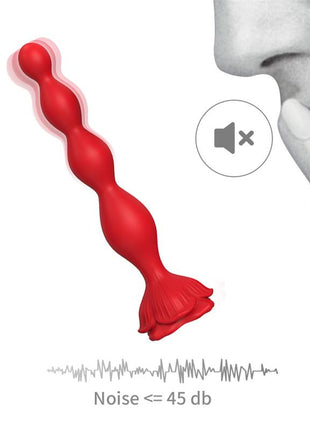 Vibrating Anal Beads with Rose Base