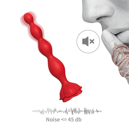 Vibrating Anal Beads with Rose Base