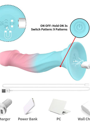 Vibrating Bicolor dildo