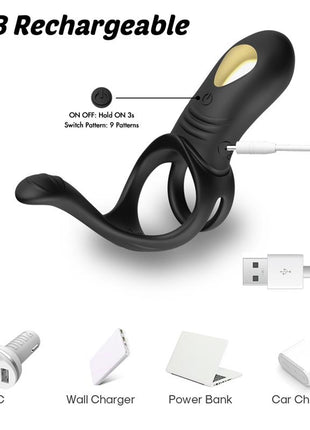 Vibrating Penis Ring with Perianal Stimulation