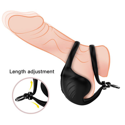 Vibrating Penis and Testicles Ring Adjustable