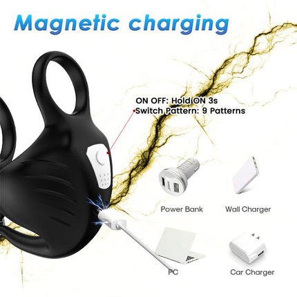 Vibrating Penis and Testicles Ring Adjustable