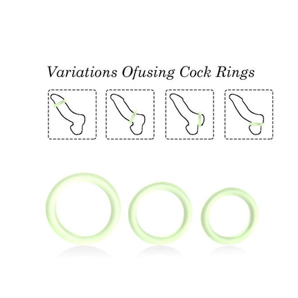 Set of 3 rings Glow in the Dark