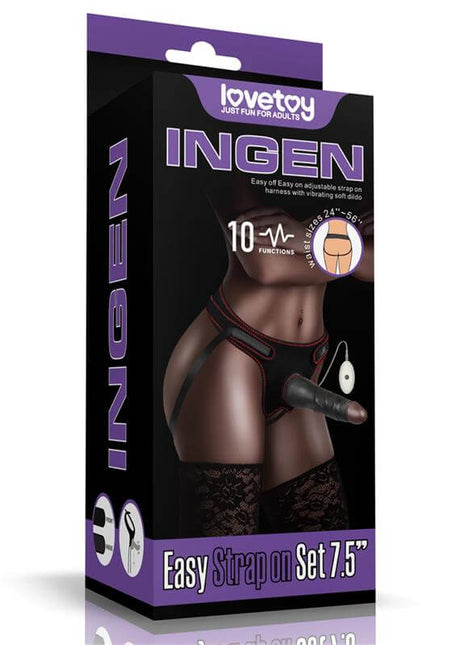 Adjustable Strap on with Dildo 10 Vibrations 7.5