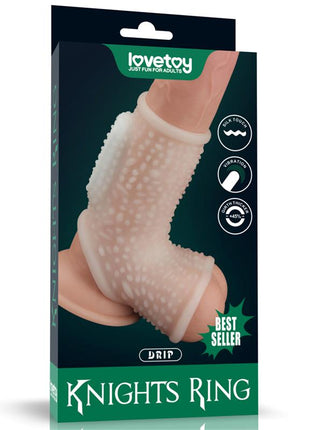 Penis and testicles sleeve with vibration Drip Knights