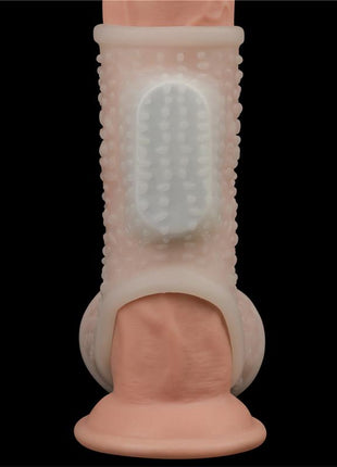 Penis and testicles sleeve with vibration Drip Knights