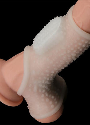 Penis and testicles sleeve with vibration Drip Knights