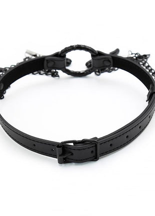 O Ring Gag and Nipple Clamps Vegan Leather