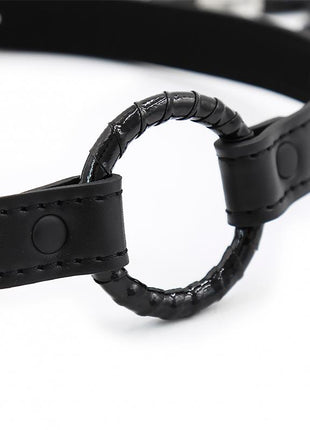 O Ring Gag and Nipple Clamps Vegan Leather