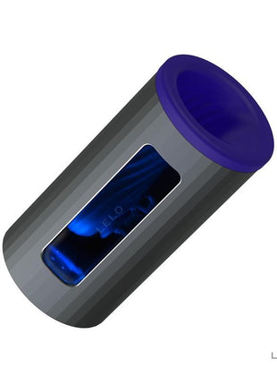F1S V2X Male Masturbator in blue with flexible sleeve and dual motors for powerful stimulation