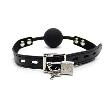 Silicone Ball Gag with Padlock 4 cm Black