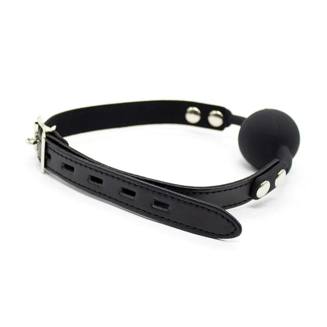 Silicone Ball Gag with Padlock 4 cm Black