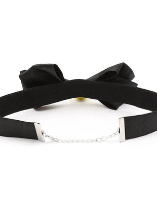 Collar with Bow and Bell 29 cm Size M Black