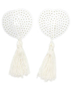Sequin Nipple Cover with Tassel White