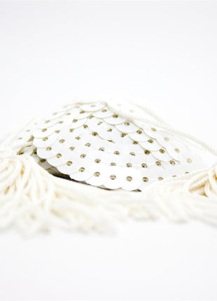 Sequin Nipple Cover with Tassel White