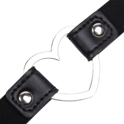 Collar with Heart Shaped Hoop Adjustable 41,5 cm Black
