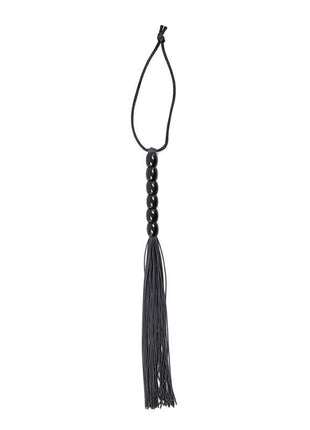 Silicone Flogger with 6 Beads Handle 26 cm Black