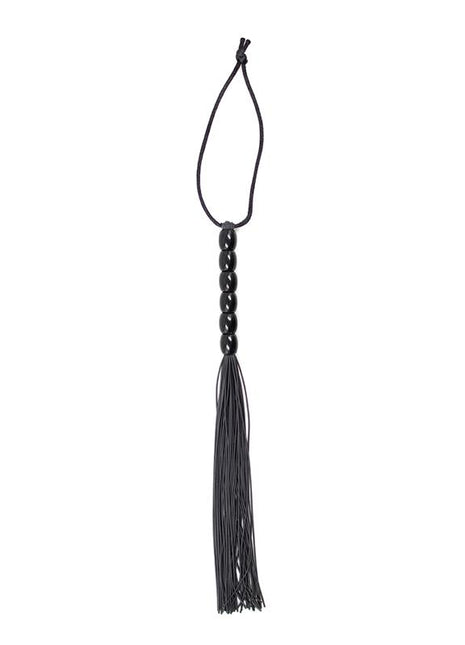 Silicone Flogger with 6 Beads Handle 26 cm Black