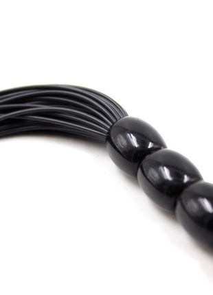 Silicone Flogger with 6 Beads Handle 26 cm Black