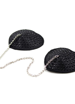 Nipple Covers with Metal Chain Black