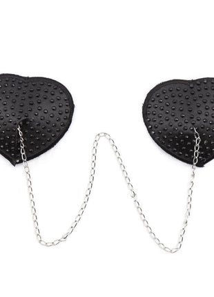 Nipple Covers with Metal Chain Black