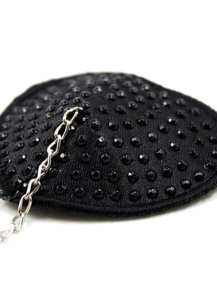 Nipple Covers with Metal Chain Black